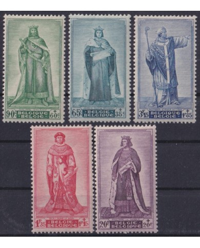F-EX47405 BELGIUM MNH 1947 MEDIEVAL KINGS ART PAINTING