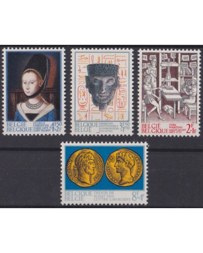 F-EX47414 BELGIUM MNH 1973 HISTORICAL EVENTS ARCHEOLOGY ROMAN COIN PAINTING.