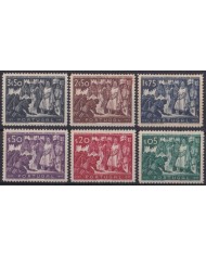 F-EX47443 PORTUGAL ORIGINAL GUM 1947 800th ANNIV RECAPTURE OF LISBOA TO MUSLIN.