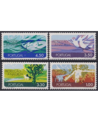 F-EX44671 PORTUGAL MHN 1971 PROTECTION OF NATURE FISH BIRD TREE.
