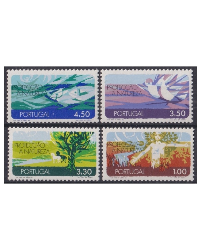 F-EX44671 PORTUGAL MHN 1971 PROTECTION OF NATURE FISH BIRD TREE.