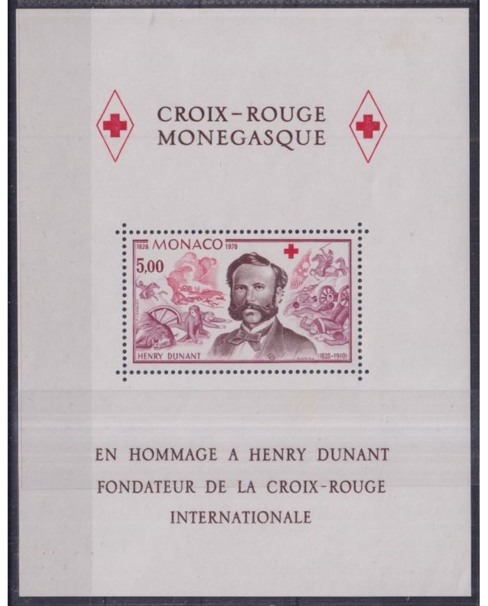 F-EX44127 MONACO MHN 1978 RED CROSS HENRI DUNANT