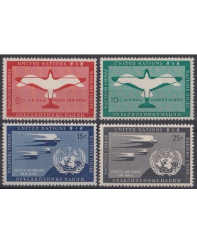 F-EX44606 UNITED NATIONS MHN 1951 AIRMAIL SERVICE.