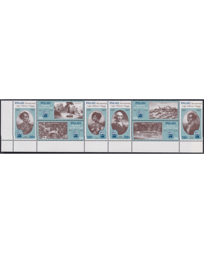 F-EX47452 PALAU MNH 1983 200th ANIVERSARI CAPTAIN WILSON VOYAGE SHIP.