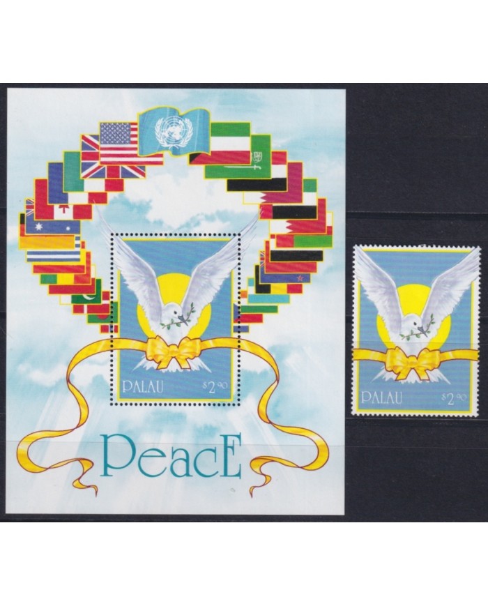F-EX47461 PALAU MNH 1991 WAR DESERT STORM MILITAR AVES BIRD OISEAUX VÖGEL.