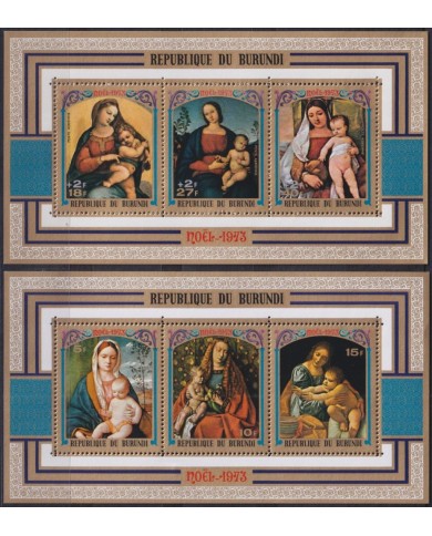 F-EX47471 BURUNDI MNH RELIGION 1973 CHRISTMAS NAVIDAD NATIVITY HOLY MADONNA VIRGEN ART.