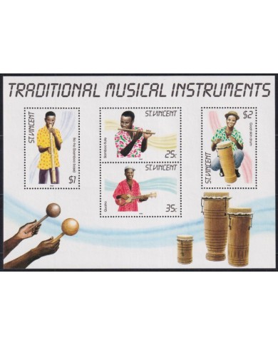 F-EX47478 ST VINCENT MNH 1985 TRADITIONAL MUSIC INSTRUMENT.
