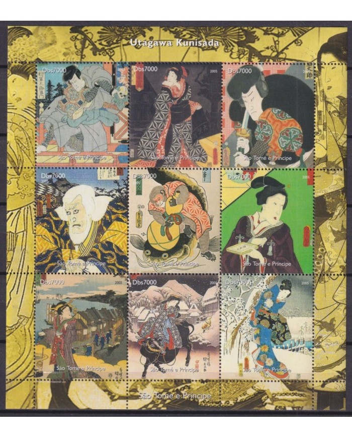 F-EX47483 SAO TOME I PRINCIPE MNH 2000 JAPAN ART PAINTING UTAGAWA KUNISADA.