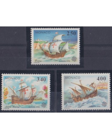 F-EX47492 MONACO MNH 1992 DISCOVERY BARCOS SHIP BARCOS COLON COLUMBUS.
