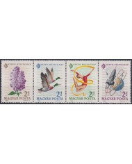 F-EX47498 HUNGARY MNH 1964 BIRD FLOWER ARTISTIC GYMNASTIC COSMOS SATELLITE.