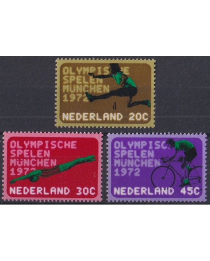 F-EX47500 NEDERLAND HOLLAND 1972 MNH MUNICH OLYMPIC GAMES ATHLETISM CYCLING.