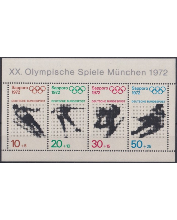 F-EX47503 GERMANY MNH 1972 SAPPORO WINTER OLYMPIC GAMES SKI SKITING.