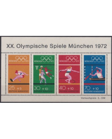 F-EX47504 GERMANY 1972 MNH MUNICH OLYMPIC GAMES ATHLETISM KAYAK BASKETBALL.