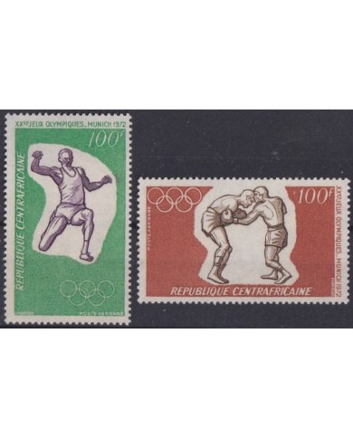 F-EX47508 CENTRAL AFRICA MNH 1972 MUNICH GERMANY OLYMPIC GAMES ATHLETISM BOXING.