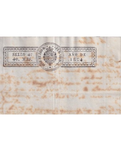 1824-PS-55 ESPAÑA SPAIN REVENUE SEALLED PAPER PAPEL SELLADO 1824 SELLO 4to.