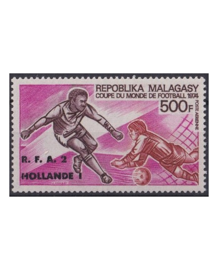 F-EX47514 MADAGASCAR 1974 MNH MUNICH OVERPRINT SOCCER CHAMPIONSHIP FOOTBALL.