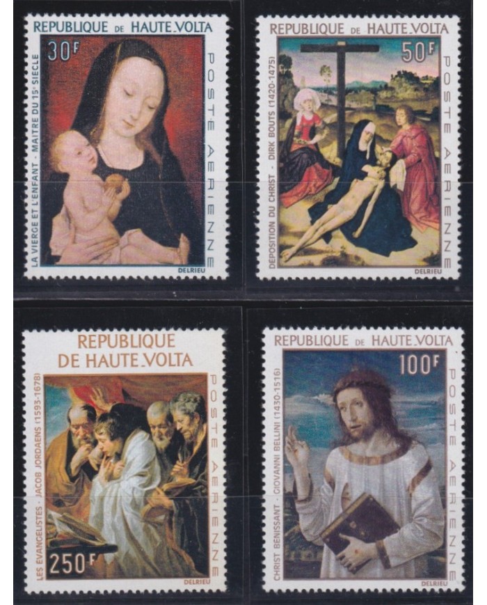 F-EX47524 UPPER VOLTA MNH 1967 ART PAINTING BELLINI JORDAENS DIRK BOUTS.