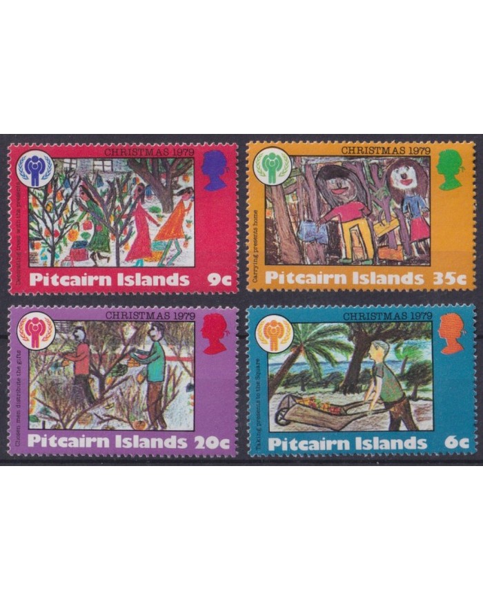 F-EX47531 PITCAIRN IS MNH 1979 CHARISTMAS NAVIDAD NAIF ART PAINTING UNICEF.