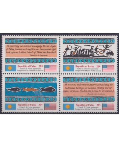 F-EX47541 PALAU MNH INAUGURATION OF POSTAL SERVICE AGREEMENT.
