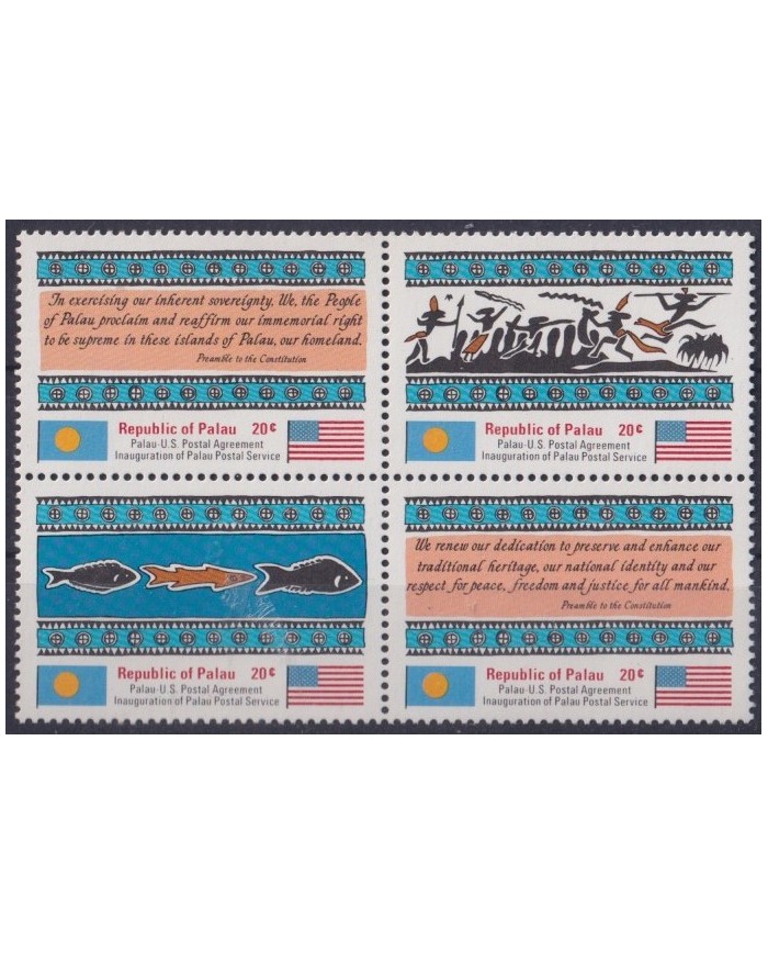 F-EX47541 PALAU MNH INAUGURATION OF POSTAL SERVICE AGREEMENT.