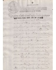 1812-PS-61 ESPAÑA SPAIN REVENUE SEALLED PAPER 1810 TO 1811 TO 1812 OVERPRINT 4to.