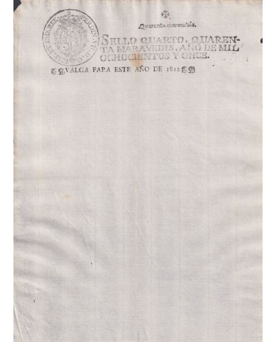 1812-PS-63 ESPAÑA SPAIN REVENUE SEALLED PAPER 1811 TO 1812 OVERPRINT SELLO 4to.
