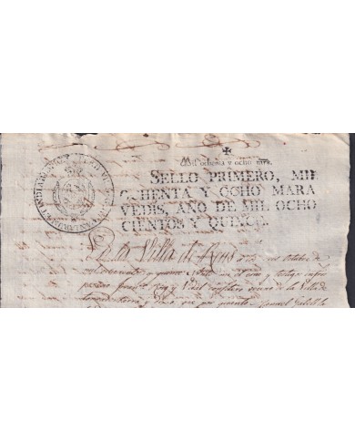 1815-PS-31 ESPAÑA SPAIN REVENUE SEALLED PAPER PAPEL SELLADO 1815 SELLO 1ro.