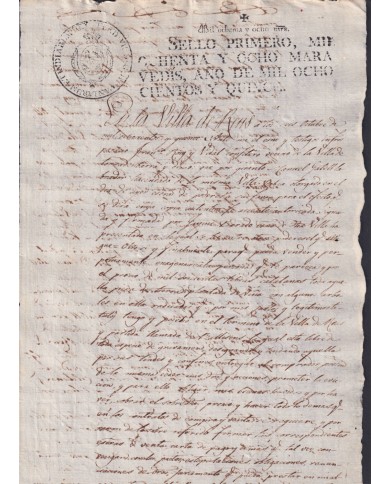 1815-PS-31 ESPAÑA SPAIN REVENUE SEALLED PAPER PAPEL SELLADO 1815 SELLO 1ro.
