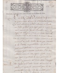 1820-PS-72 ESPAÑA SPAIN REVENUE SEALLED PAPER HABILITADO JURADA LA CONSTITUCION 2do.