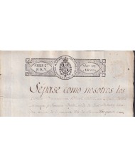 1823-PS-12 ESPAÑA SPAIN REVENUE SEALLED PAPER PAPEL SELLADO 1823 SELLO 2do.