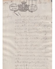 1826-PS-73 ESPAÑA SPAIN REVENUE SEALLED PAPER PAPEL SELLADO 1826 SELLO 3ro.