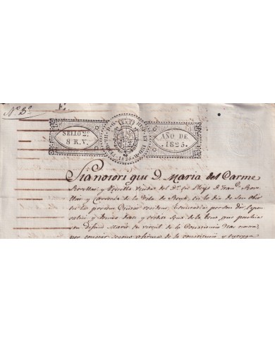 1825-PS-16 ESPAÑA SPAIN REVENUE SEALLED PAPER PAPEL SELLADO 1825 SELLO 2do.