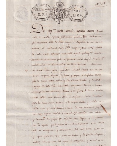 1829-PS-16 ESPAÑA SPAIN REVENUE SEALLED PAPER PAPEL SELLADO 1829 SELLO 2do.