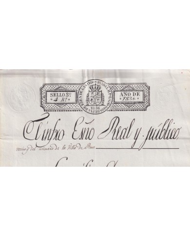 1836-PS-17 ESPAÑA SPAIN REVENUE SEALLED PAPER PAPEL SELLADO 1830 SELLO 3ro.