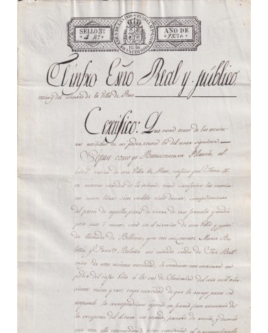 1836-PS-17 ESPAÑA SPAIN REVENUE SEALLED PAPER PAPEL SELLADO 1830 SELLO 3ro.