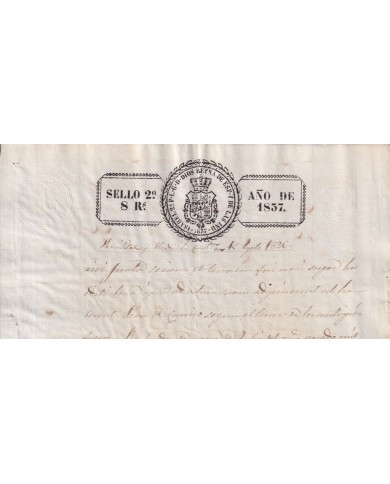 1837-PS-12 ESPAÑA SPAIN REVENUE SEALLED PAPER PAPEL SELLADO 1837 SELLO 2do.