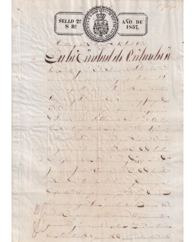 1837-PS-13 ESPAÑA SPAIN REVENUE SEALLED PAPER PAPEL SELLADO 1837 SELLO 2do.