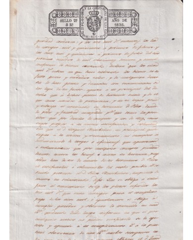 1838-PS-23 ESPAÑA SPAIN REVENUE SEALLED PAPER PAPEL SELLADO 1838 SELLO 2do.