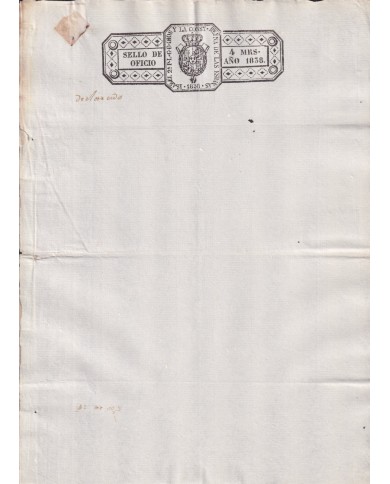 1838-PS-24 ESPAÑA SPAIN REVENUE SEALLED PAPER PAPEL SELLADO 1838 SELLO OFICIO UNUSED.