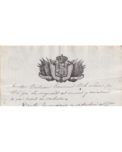 1840-PS-92 ESPAÑA SPAIN REVENUE SEALLED PAPER PAPEL SELLADO 1840 SELLO ILUSTRES.