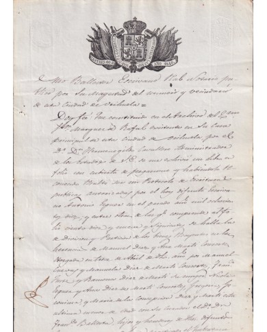 1840-PS-92 ESPAÑA SPAIN REVENUE SEALLED PAPER PAPEL SELLADO 1840 SELLO ILUSTRES.