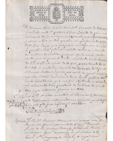 1840-PS-93 ESPAÑA SPAIN REVENUE SEALLED PAPER PAPEL SELLADO 1840 SELLO 4to.
