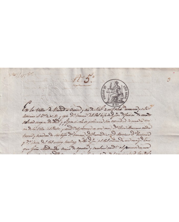 1846-PS-93 ESPAÑA SPAIN REVENUE SEALLED PAPER PAPEL SELLADO 1846 SELLO 2to.