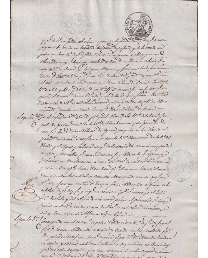 1846-PS-94 ESPAÑA SPAIN REVENUE SEALLED PAPER PAPEL SELLADO 1846 SELLO 4to.