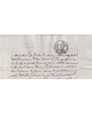1846-PS-95 ESPAÑA SPAIN REVENUE SEALLED PAPER PAPEL SELLADO 1846 SELLO 4to.