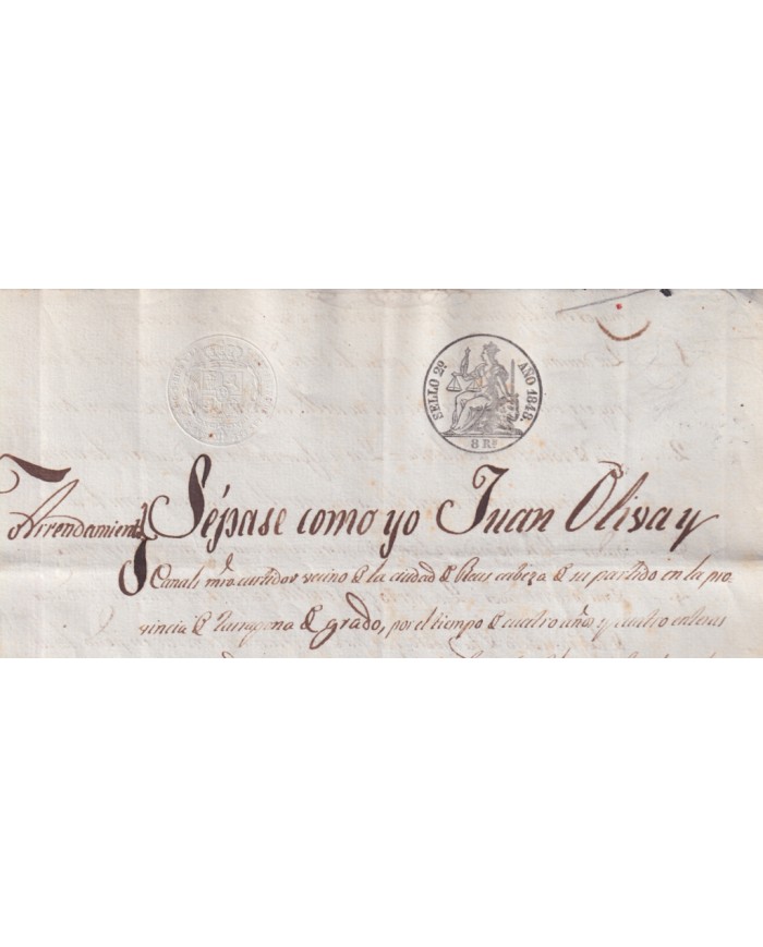 1848-PS-97 ESPAÑA SPAIN REVENUE SEALLED PAPER PAPEL SELLADO 1848 SELLO 2to.