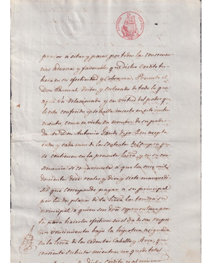 1854-PS-94 ESPAÑA SPAIN REVENUE SEALLED PAPER PAPEL SELLADO 1854 SELLO ILUSTRES.