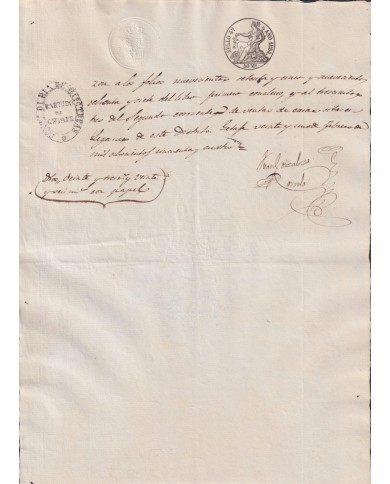 1854-PS-96 ESPAÑA SPAIN REVENUE SEALLED PAPER PAPEL SELLADO 1854 SELLO 4to.