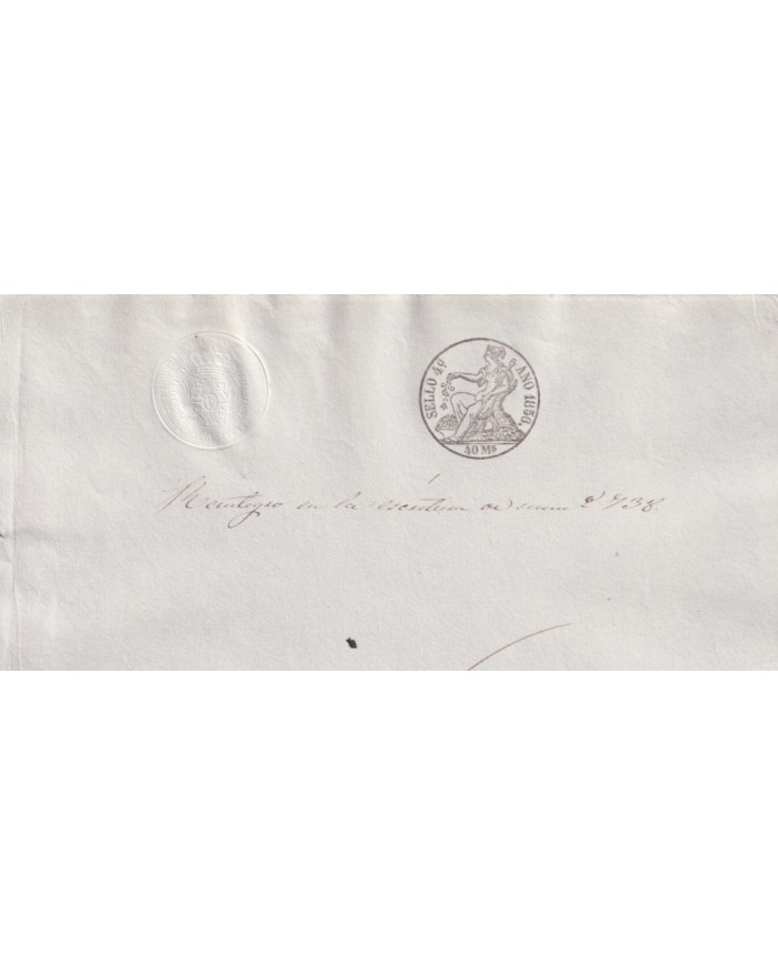 1856-PS-82 ESPAÑA SPAIN REVENUE SEALLED PAPER PAPEL SELLADO 1856 SELLO 4to.