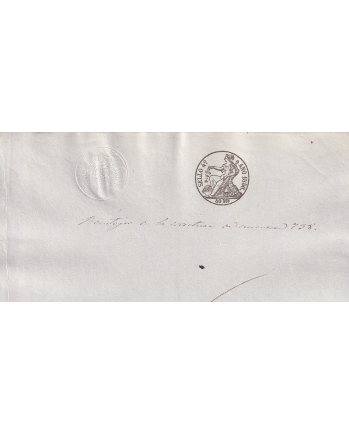 1856-PS-83 ESPAÑA SPAIN REVENUE SEALLED PAPER PAPEL SELLADO 1856 SELLO 4to.